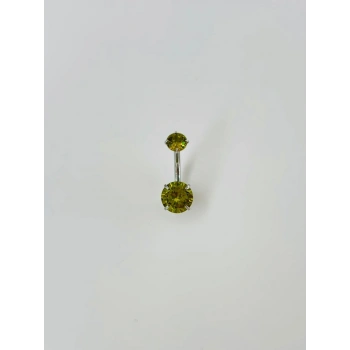 Yeşil Taşlı Göbek Piercing - Pg0046