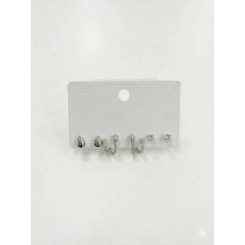 Yılan Detaylı Altılı Küpe - Kp00609