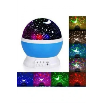 Yıldız Görünümlü Gece Lambası Renkli Masa Lambası Gökyüzü Projeksiyon