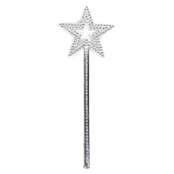 Yıldız Model Peri Asası Melek Asası Prenses Asası Metalize Gümüş Renk (5324)