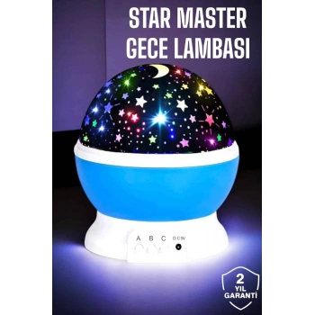 Yıldızlı Gökyüzü Projeksiyon Gece Lambası Hareketli Işık Şovu