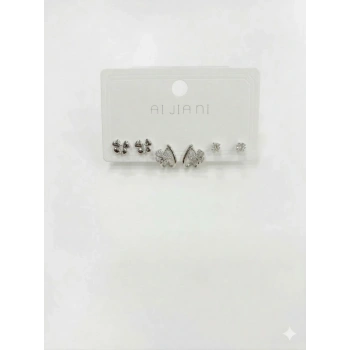 Yonca Detaylı Altılı Küpe - Kp00591