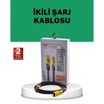 Yüksek Hızlı 65w Güç Çıkışlı Çoklu Cihaz Uyumlu Şarj Kablosu