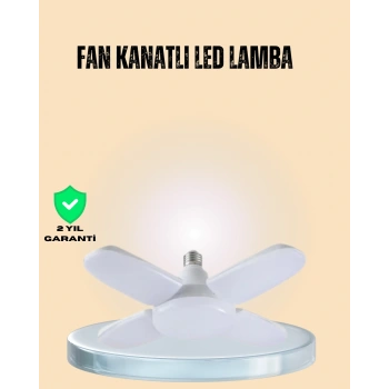 Yüksek Işık Güçlü Led Ampül 4 Kollu Katlanır Pervane Tasarım