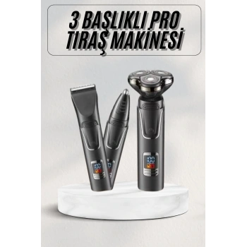 Yüksek Performanslı 3 Başlıklı Profesyonel Şarjlı Islak Ve Kuru Kullanıma Uygun