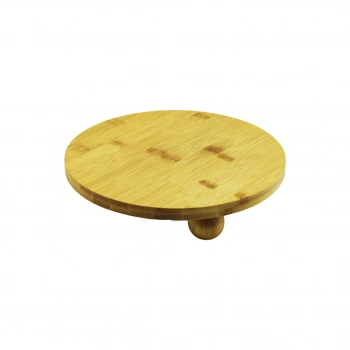 YUVARLAK 24.5CM 3 MİNİ TOP AYAKLI AHŞAP BAMBU SUNUM TEPSİSİ - MİNİ SOFRA (5324)