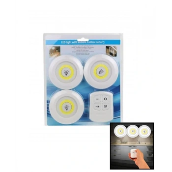 YUVARLAK 3 PARÇA  DOKUNMATİK - KUMANDALI LAMBA SETİ (5324)