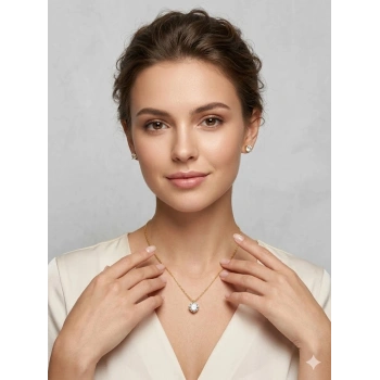 Yuvarlak Tek Taş Detaylı Set - Set0023