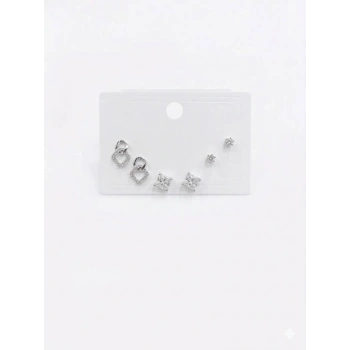 Zincir Detaylı Altılı Küpe - Kp00640