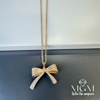 Zirkon Taşlı Fiyonk Kolye - Kl0019