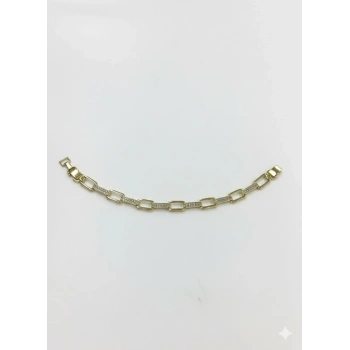    Zirkon Taşlı Pirinç Cm Bileklik 17+2 Cm  - Kbl0387