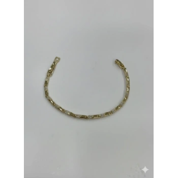    Zirkon Taşlı Pirinç Cm Bileklik 17+2 Cm  - Kbl0399