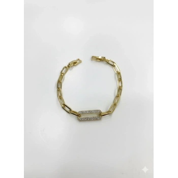    Zirkon Taşlı Pirinç Cm Bileklik 17+2 Cm  - Kbl0417