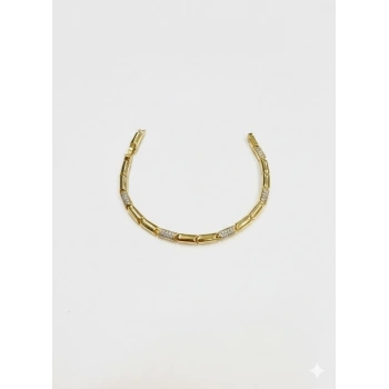    Zirkon Taşlı Pirinç Cm Bileklik 17+2 Cm  - Kbl0432