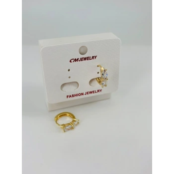   Zirkon Taşlı Pirinç Küpeler - Kp00478