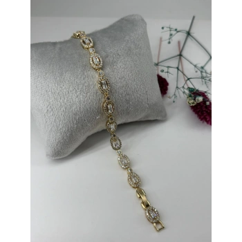    Zirkon Taşlı Pirinç Zirkon Bileklikler 17+2 Cm  - Kbl0318