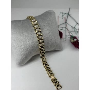    Zirkon Taşlı Pirinç Zirkon Bileklikler 17+2 Cm  - Kbl0319