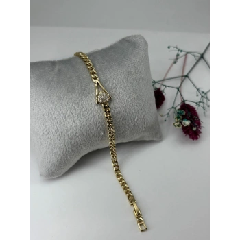    Zirkon Taşlı Pirinç Zirkon Bileklikler 17+2 Cm  - Kbl0332