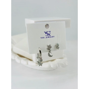 Zirkon Taşlı Üçlü Kombin Küpe - Kp00069