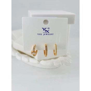 Zirkon Taşlı Üçlü Kombin Küpe - Kp00090