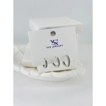 Zirkon Taşlı Üçlü Kombin Küpe - Kp00392