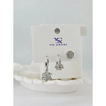 Zirkon Taşlı Üçlü Kombin Küpe - Kp00399