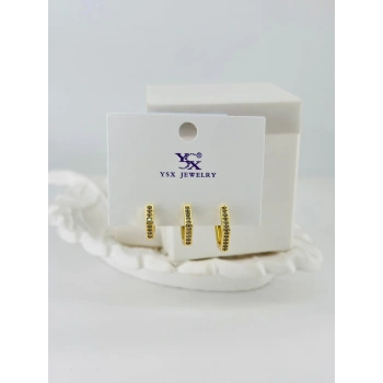 Zirkon Taşlı Üçlü Kombin Küpe - Kp00406