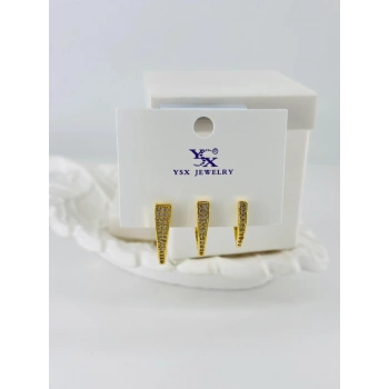 Zirkon Taşlı Üçlü Kombin Küpe - Kp00414