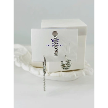 Zirkon Taşlı Üçlü Kombin Küpe - Kp00434