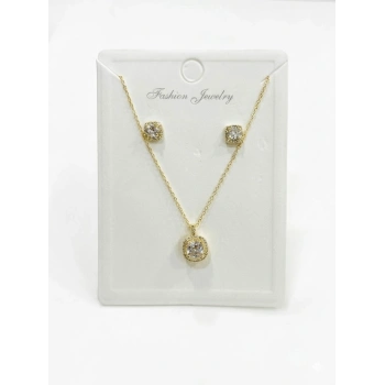   Zirkon Taşlı Zincir : Çelik Ürünler 40+5 Cm - Set0014