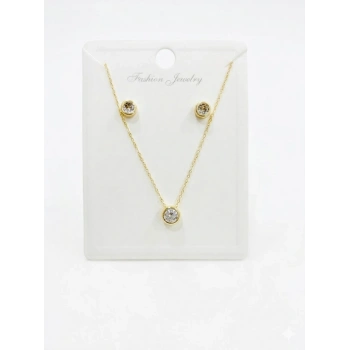   Zirkon Taşlı Zincir : Çelik Ürünler 40+5 Cm - Set0016