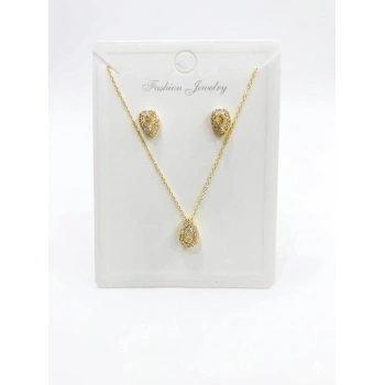   Zirkon Taşlı Zincir : Çelik Ürünler 40+5 Cm - Set0019