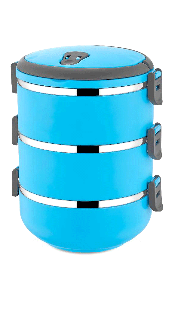 MAVİ 3LÜ SEFER TASI SAKLAMA KABI 1.8LT (5324)