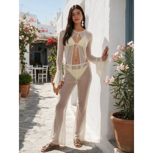 Muse Transparan Üst & Pantolon Takım