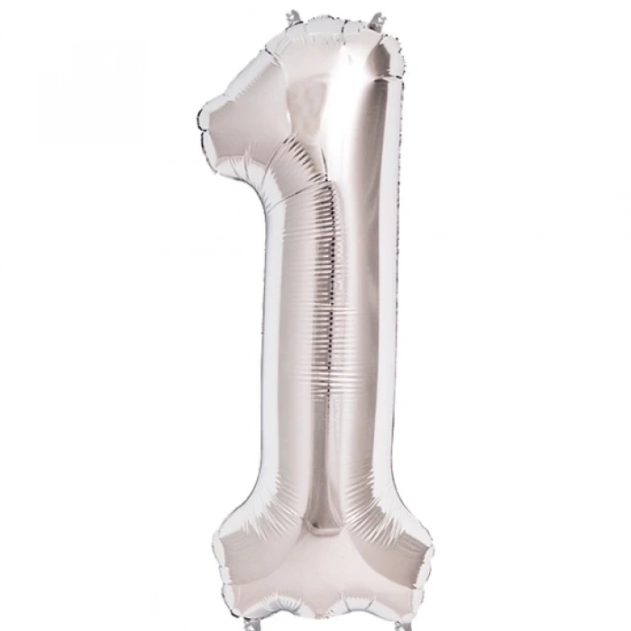 1 Rakam Folyo Balon Gümüş  40 İnç