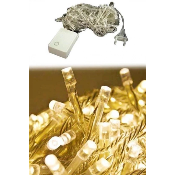 10 Metre 100 Ledli 8 Fonksiyonlu Dekoratif ader Sarı a