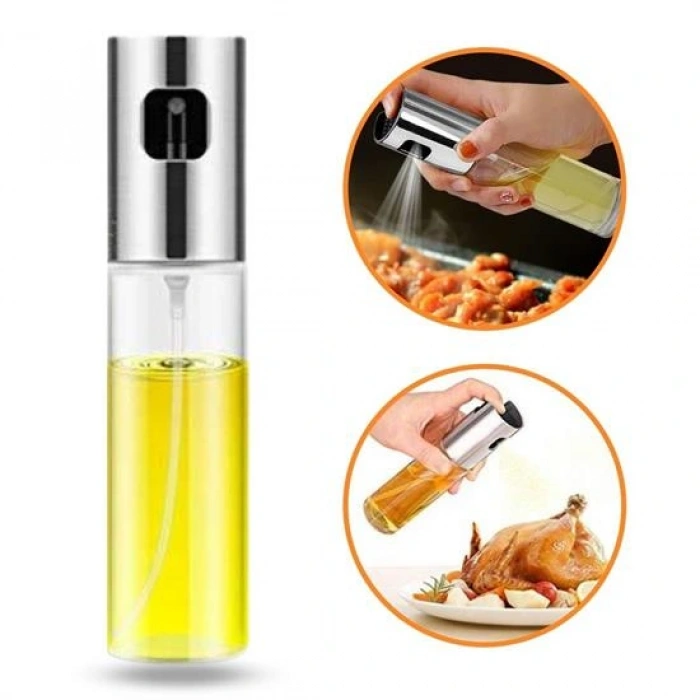 100ml Kapasiteli Şeffaf Spreyli Yağdanlık Sosluk Yağ Püskürtücü Yağ Şişesi (5047)