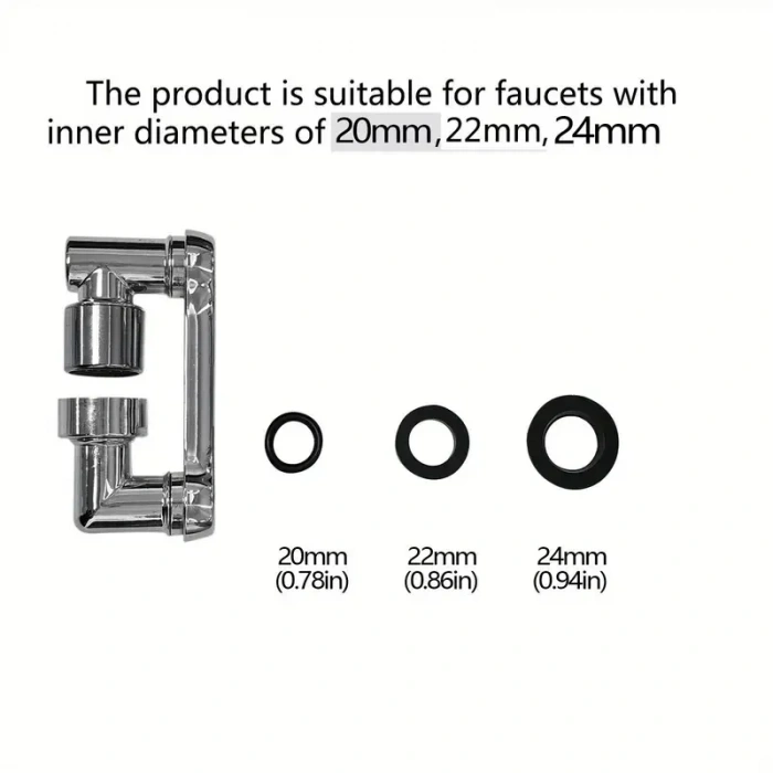1080 Derece Dönebilen Mutfak ve Lavabo Bataryası Akrobat Musluk Ucu (5047)