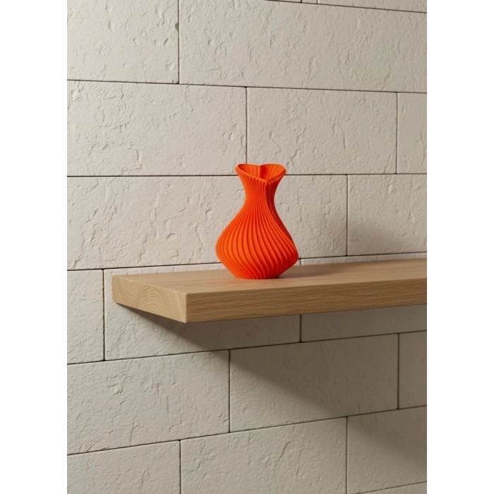Mey İthalat® 11 cm Turuncu Kalp Formlu Mini Vazo Estetik Dekoratif Obje