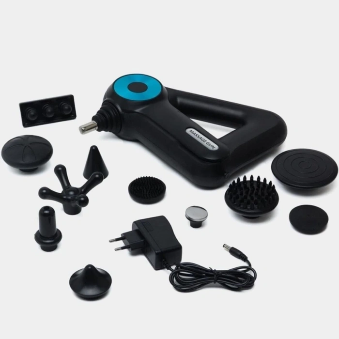 12 Farklı Başlıklı Profesyonel Masaj Tabancası - Kas Gevşetici ve Yorgunluk Giderici Masaj Aleti (5047)