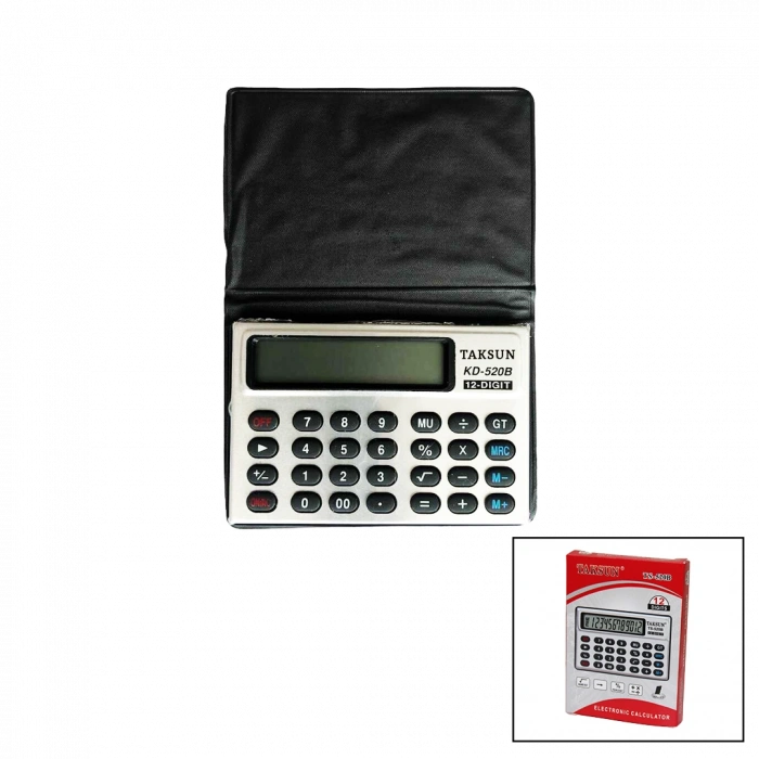 12 HANELİ MİNİ CEP - KILIFLI HESAP MAKİNESİ6.6X1.9X9.3CM TS-520B (5047)