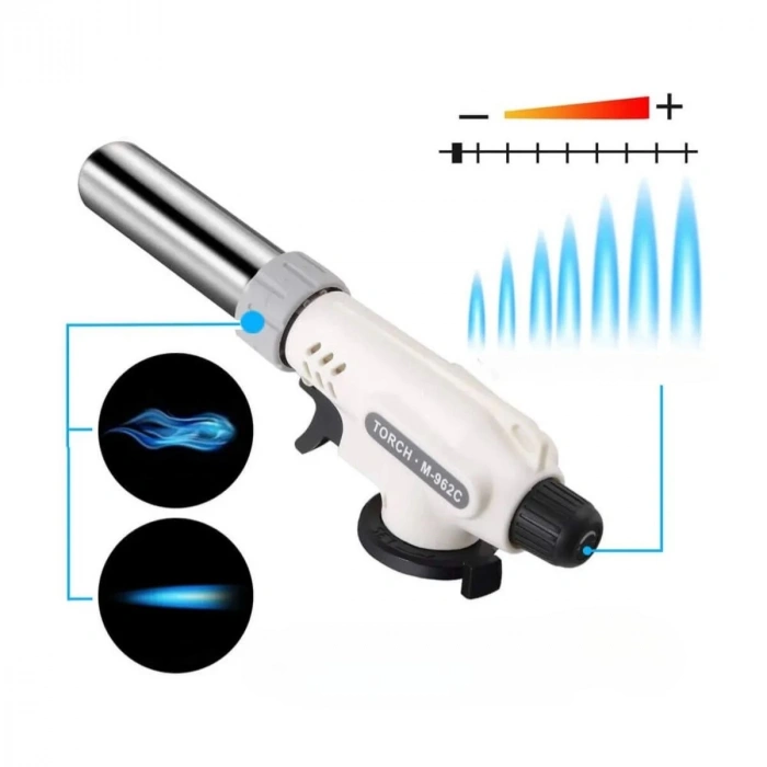 1300°C Çok Amaçlı Gaz Torch Çakmak - Mutfak, Mangal, Lehimleme Pürmüz Alev Tabancası (5047)