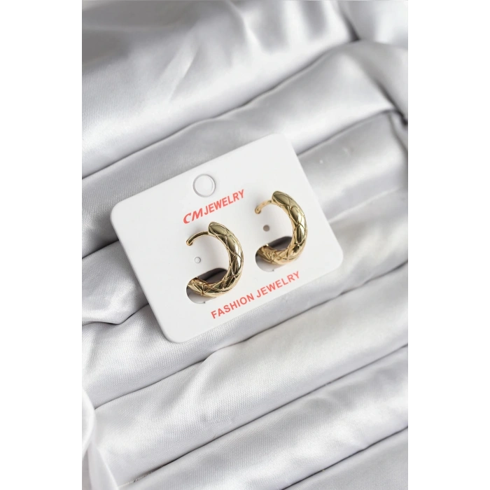 Mey İthalat® 14K Gold Renk Kaplama CM Kadın Küpe