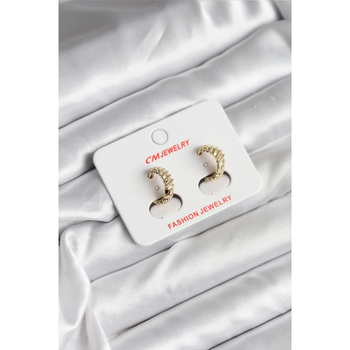 Mey İthalat® 14K Gold Renk Kaplama CM Kadın Küpe