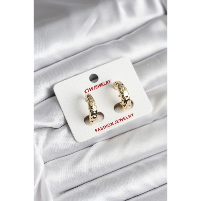 Mey İthalat® 14K Gold Renk Kaplama CM Kadın Küpe