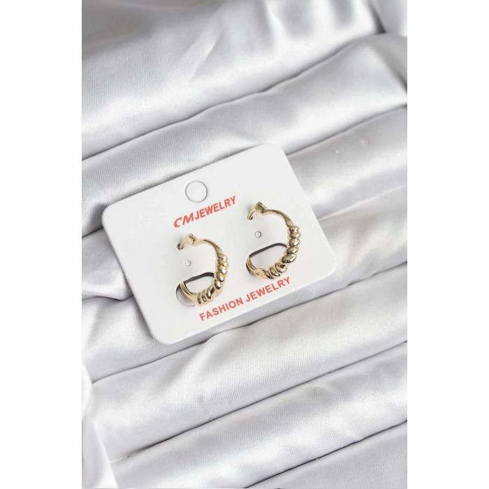 Mey İthalat® 14K Gold Renk Kaplama CM Kadın Küpe