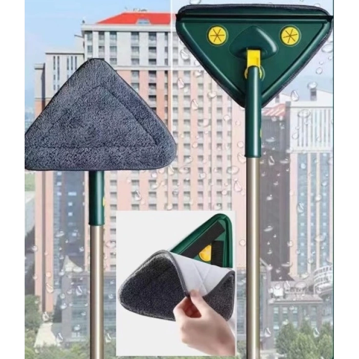 2 Bezli Üçgen Çek Çekli Mop Islak Mendil Uyumlu 150 cm