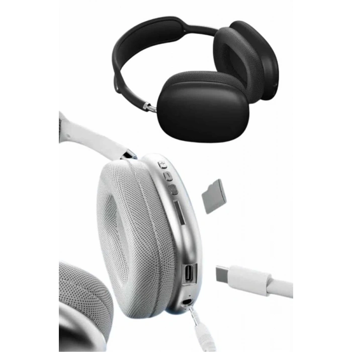 Mey İthalat® 2025 Model Kulak Üstü Kablosuz Bluetooth Kulaklık Gürültü Azalta Uzun Pil
