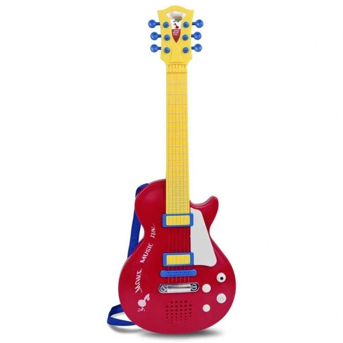 Mey İthalat® 2045831 GİTAR ELEKTRONİK TUŞLU TELLİ ASKILI KRMZ