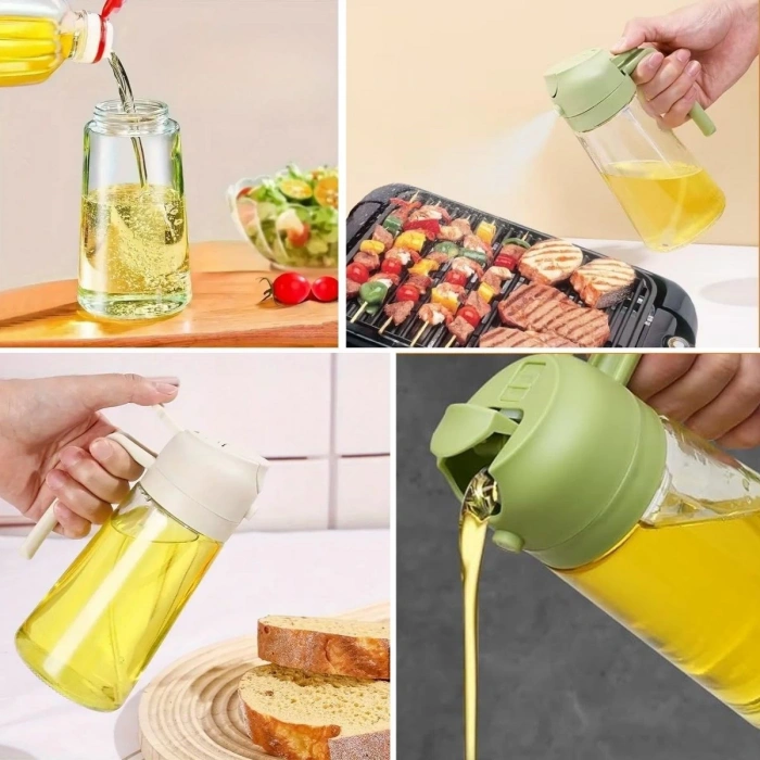 2si 1arada Yağ Dökücü ve Spreyli Yağdanlık Cam Yağ Püskürtücü (5047)